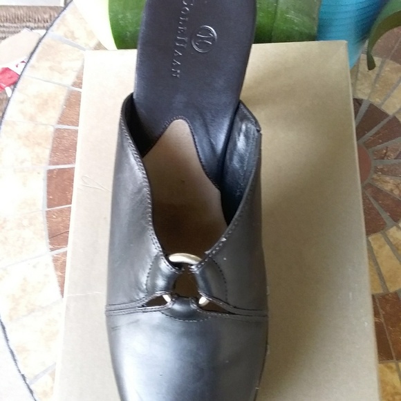 Cole Haan mules  leather size 9.5 black used with box - Picture 7 of 9